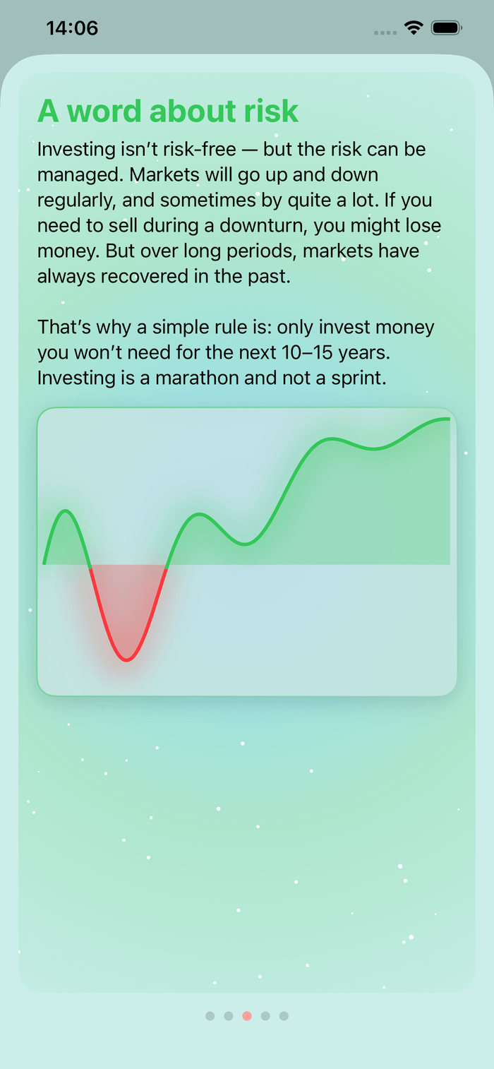 Misma lesson explaining investment risk